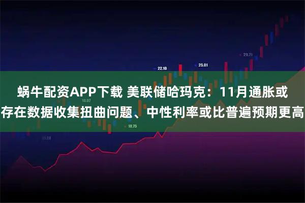 蜗牛配资APP下载 美联储哈玛克：11月通胀或存在数据收集扭曲问题、中性利率或比普遍预期更高